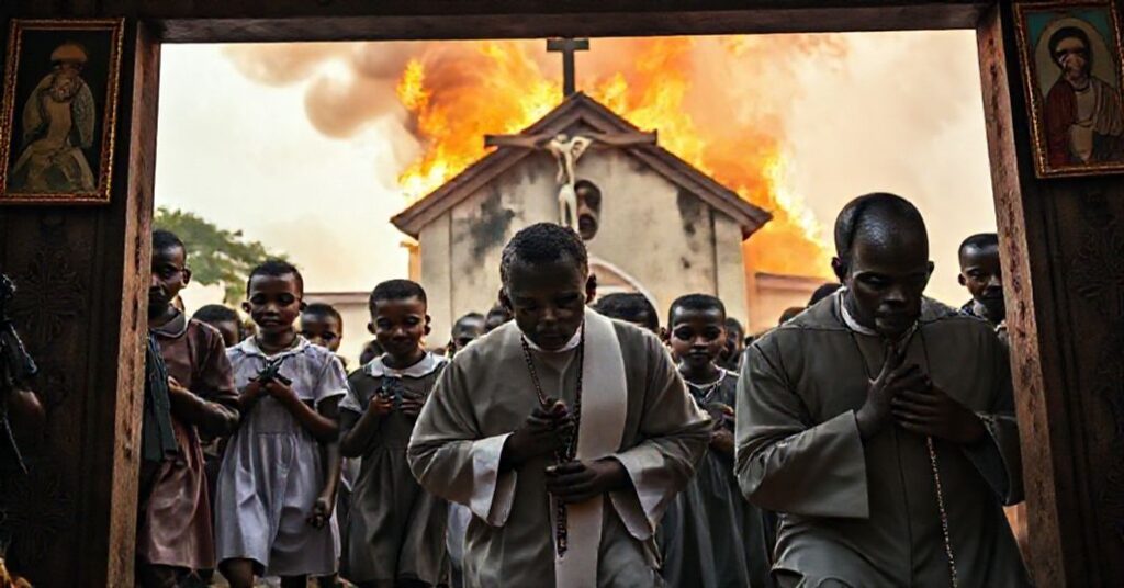 Grupa katolickich uczniów z Nigerii w momencie porwania podczas ataku na szkołę w Papiri