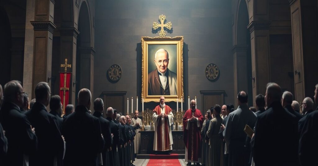Beatyfikacja Edwarda J. Flanagana i innych modernistycznych postaci przez usurpatora Leona XIV w nowoczesnej katedrze