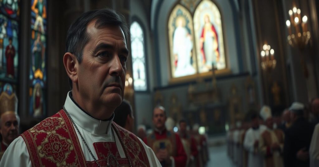 Uroczystość beatyfikacyjna fałszywego kapłana w nowoczesnym, zdeformowanym kościele symbulizującym apostazję soborową.