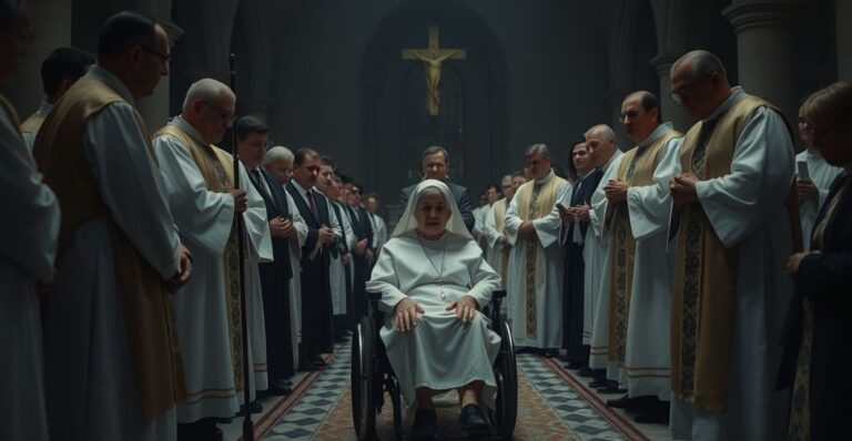 Uroczystość beatyfikacyjna Urszuli Napierskiej w archikatedrze oliwskiej, przedstawiająca modernistyczne odchylenia i kryzys duchowy w neo-kościele