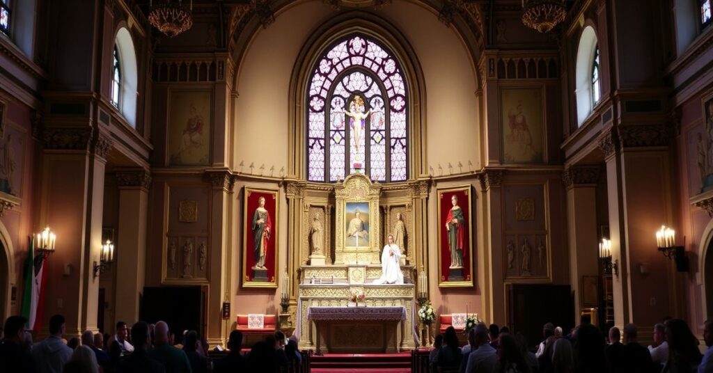 Bengalski laik w fioletach przed ołtarzem symbolizuje bankructwo posoborowego kapłaństwa