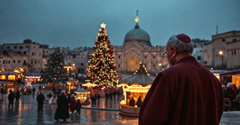 Betlejem podczas świąt Bożego Narodzenia w 2025 roku - świąteczny spektakl bez Chrystusa Króla