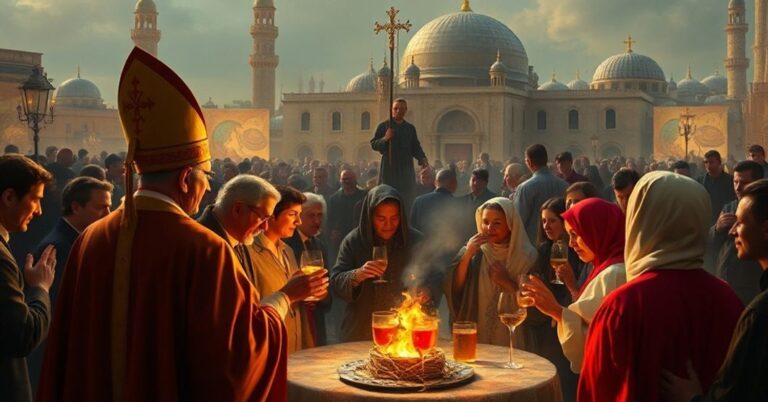 Scena "Pasterki" w Betlejem bez Chrystusa Króla i Ofiary prowadzonej przez "kardynała" Pierbattistę Pizzaballę