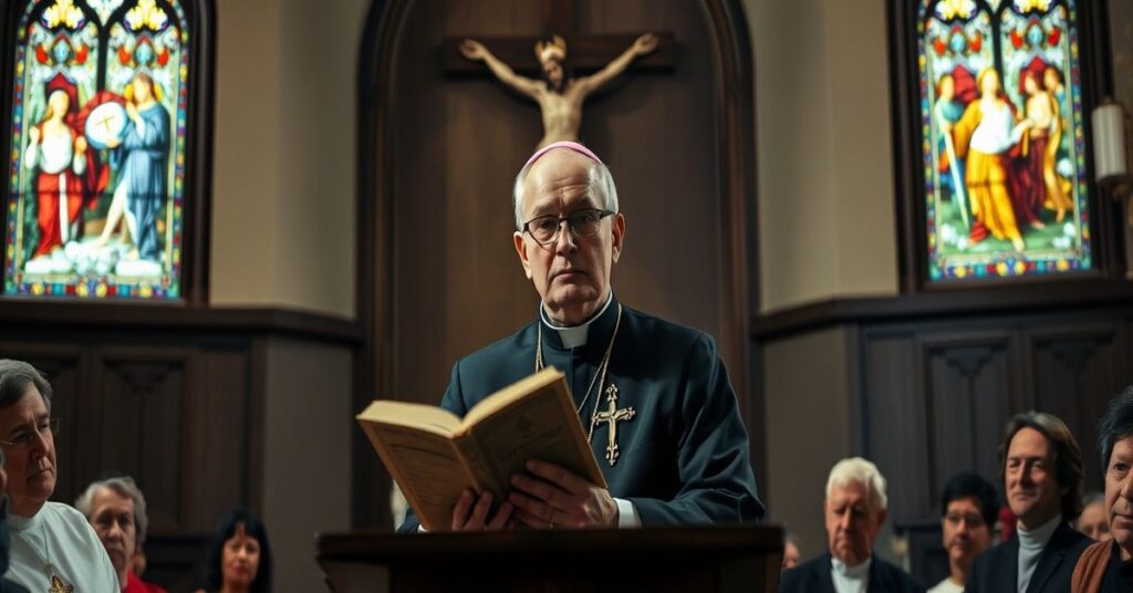 Biskup Piotr Greger podczas kazań w Środę Popielcową w Bielsku-Białej w 2026 roku