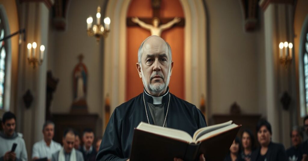 Biskup Andrzej Kaleta podczas homilii w bazylice w Miechowie podczas Wielkiego Postu