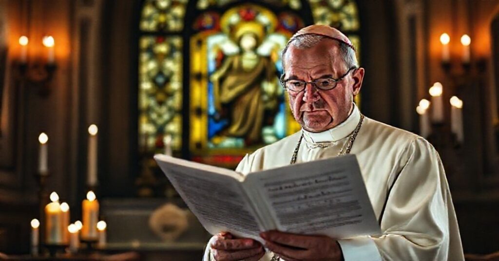 Kataklizm dyplomacji: biskup katolicki czyta fałszywe plany pokojowe w kaplicy