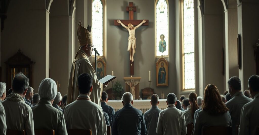 Biskup Piotr Kleszcz podczas kazania do maturzystów w Jasnej Górze