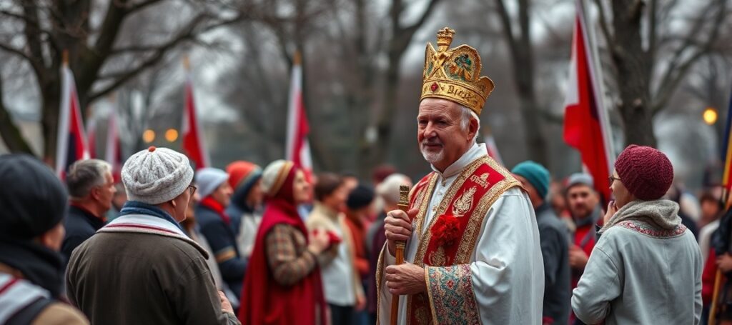 Biskup Leszkiewicz modli się za polskie rolnictwo podczas uroczystości Dni Krzyżowych
