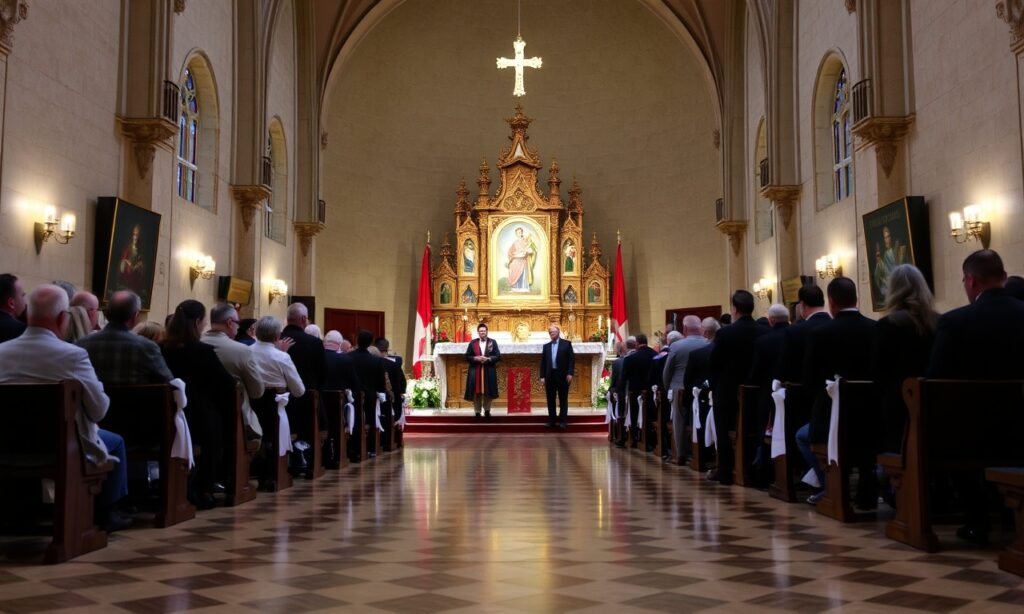 Biskup Robert Chrząsz odprawia Mszę Świętą w kościele Matki Bożej Częstochowskiej w Marayong w Australii podczas Dnia Polonii i Polaków za Granicą