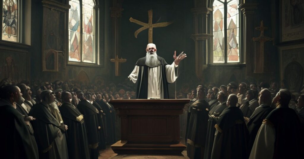 Biskup Joseph Strickland przemawia na konferencji "Catholics for Catholics" o milczeniu biskupów wobec handlu dziećmi.