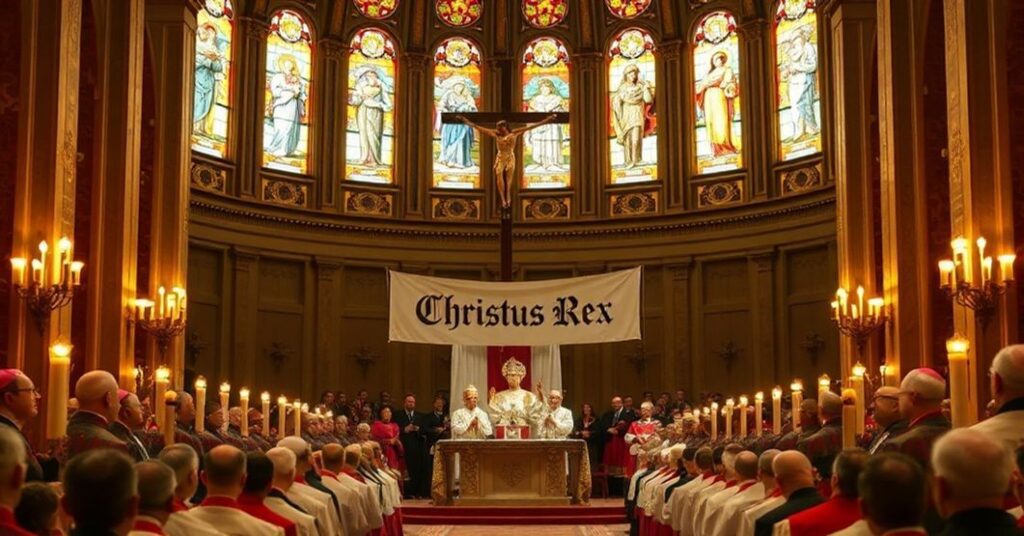 Sobór biskupów pod przewodnictwem abp. Tadeusza Wojdy SAC w wielkiej bazylice z akcentem na braku publicznego uznania królestwa Chrystusa