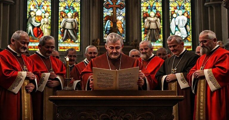 Biskupi neo-modernistyczni czytają kontrowersyjny list pasterski w katedrze