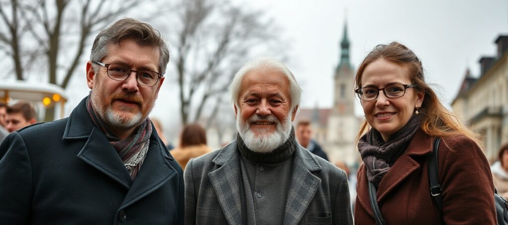 Portret błogosławionej Matki Elżbiety Róży Czackiej w habitu zakonnym przed ołtarzem z Najświętszym Sakramentem.