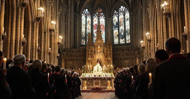 Błogosławienie 50 młodych męczenników francuskich w katedrze Notre Dame w Paryżu