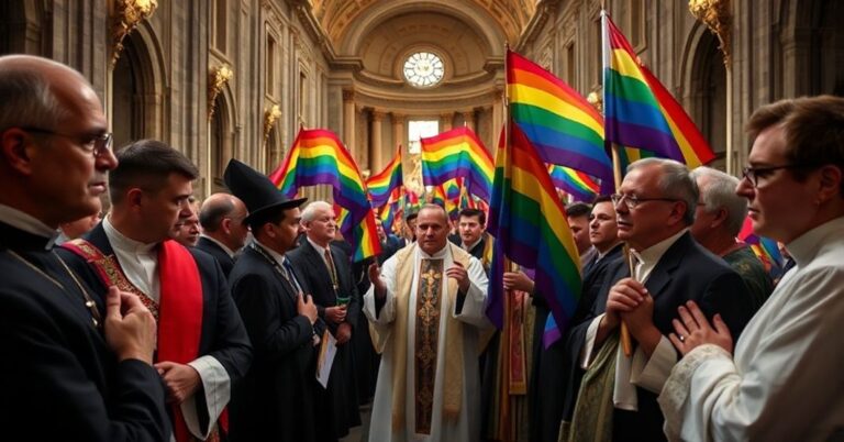 Pielgrzymka LGBT w Bazylice św. Piotra w Rzymie - protest tradycyjnych katolików