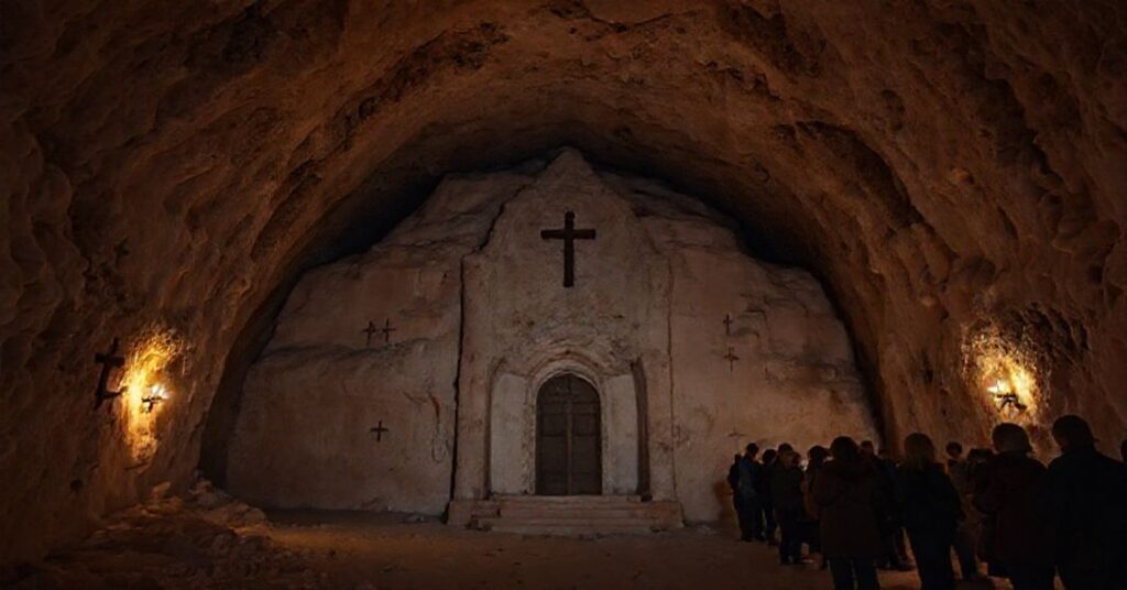 Pustka duchowa w podziemnych kaplicach Kopalni Soli w Bochni - brak krzyży i sakralnych symboli w miejscu dawnego kultu