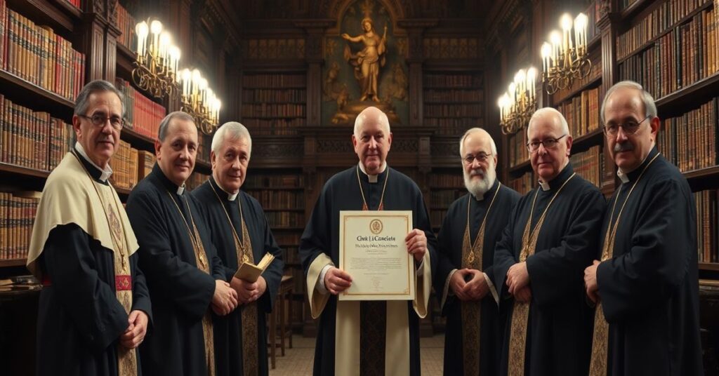 Uroczystość wręczenia certyfikatu UNESCO w Bibliotece Królewskiej Belgii w Brukseli dla Bollandystów za wpisanie Acta Sanctorum na listę Pamięci Świata.