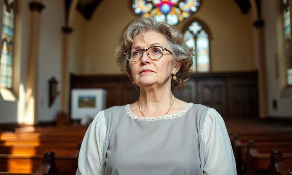 Bożena Adamek w tradycyjnym kościele katolickim - aktorka w rozmyślań o prawdziwym celu sztuki