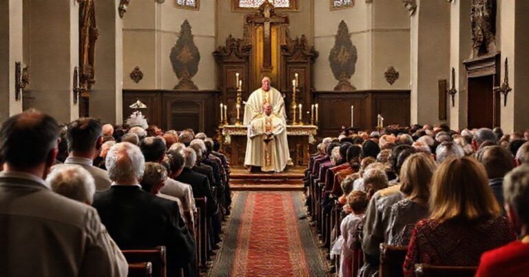 Biskup Krzysztof Zadarko wypowiada homilię w kościele koszalińskim podczas kontrowersyjnej mszy