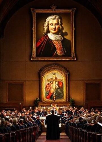 Wnętrze kościoła św. Jadwigi Królowej w Bydgoszczy podczas koncertu Poznańskich Słowików na inauguracji Bydgoskich Dni Muzyki Kościelnej.