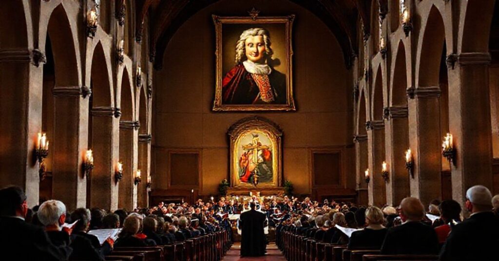 Wnętrze kościoła św. Jadwigi Królowej w Bydgoszczy podczas koncertu Poznańskich Słowików na inauguracji Bydgoskich Dni Muzyki Kościelnej.