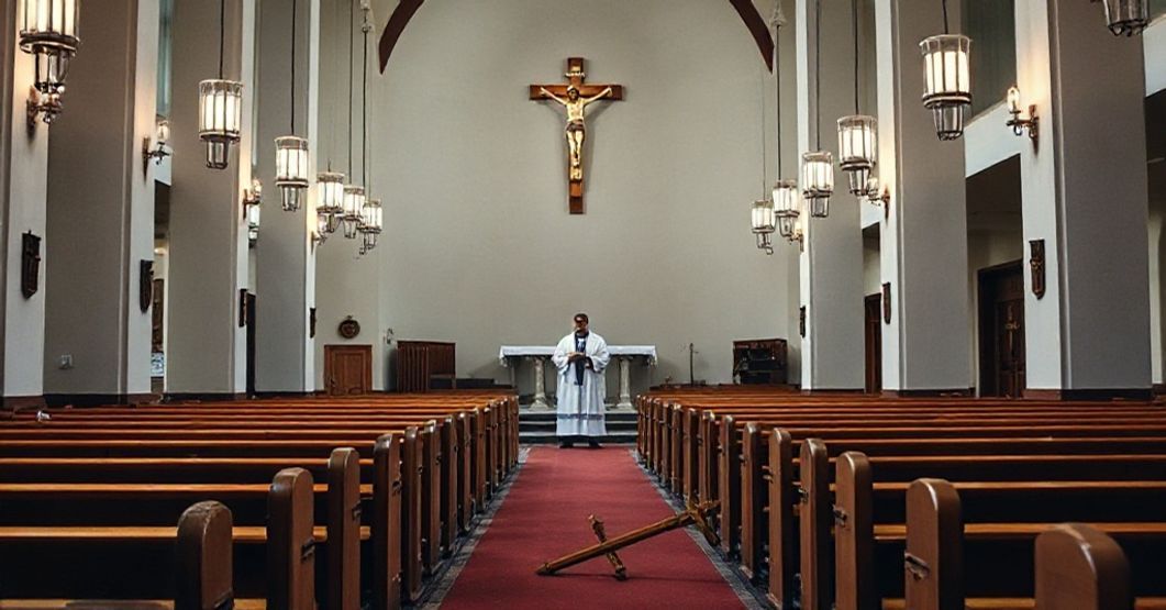 Wnętrze katolickiej instytucji pomocy społecznej bez krzyży i symboli religijnych