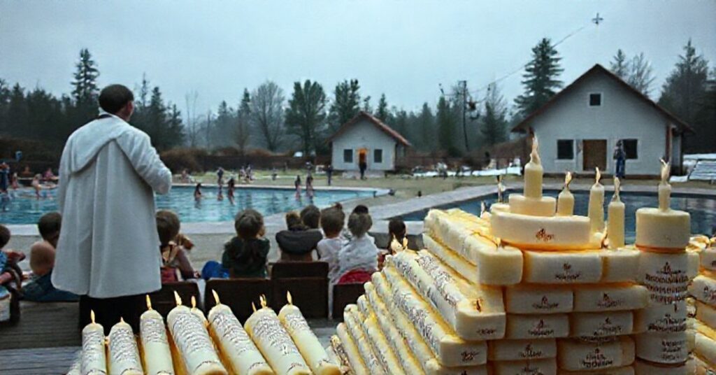 Scena w Ptakach: dzieci w ośrodku letniskowym Caritas Diecezji Łomżyńskiej bez formacji katolickiej