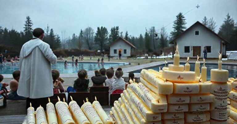 Scena w Ptakach: dzieci w ośrodku letniskowym Caritas Diecezji Łomżyńskiej bez formacji katolickiej