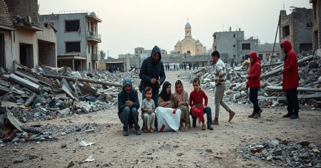 Scena w Gazie przedstawiająca dzieci i wolontariuszy Caritas Polska bez akcentu na duchową pomoc