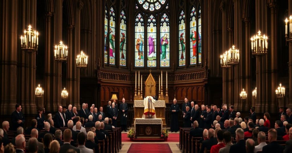 Wnętrze katedry św. Patryka w Nowym Jorku podczas ceremonii objęcia władzy przez Ronalda Hicksa jako fałszywego arcybiskupa.