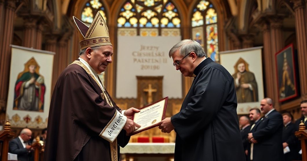 Ceremonia przyznania nagrody im. Jerzego Ciesielskiego w tradycyjnym kościele katolickim.