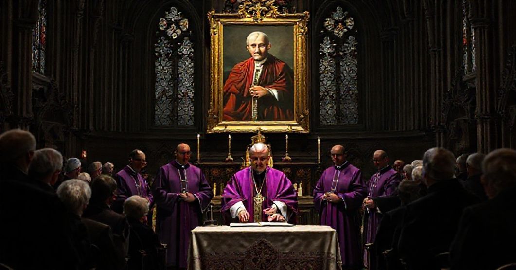 Ceremonia objęcia władzy w katowickiej kurii – akt posoborowej apostazji Sobór katowicki – ceremonia objęcia władzy przez rzekomego arcybiskupa w środowisku duchownych i wiernych