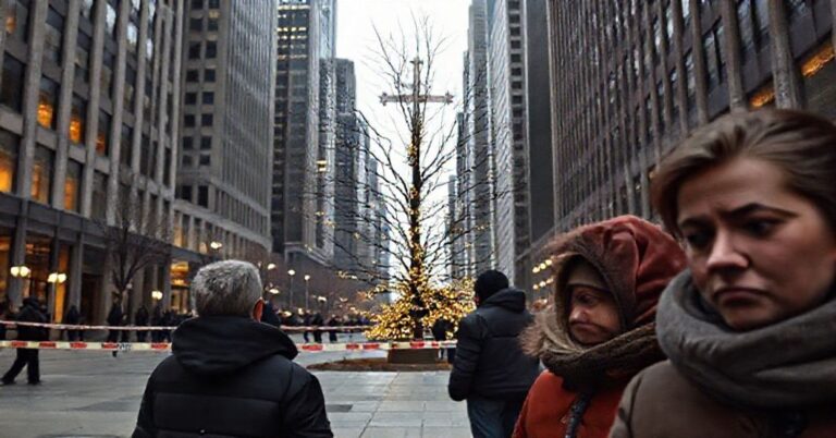 Scena po strzelaninie w Chicago po uroczystości zapalenia choinki miejskiej - krwawa rozpacz i brak duchowego przewodnictwa