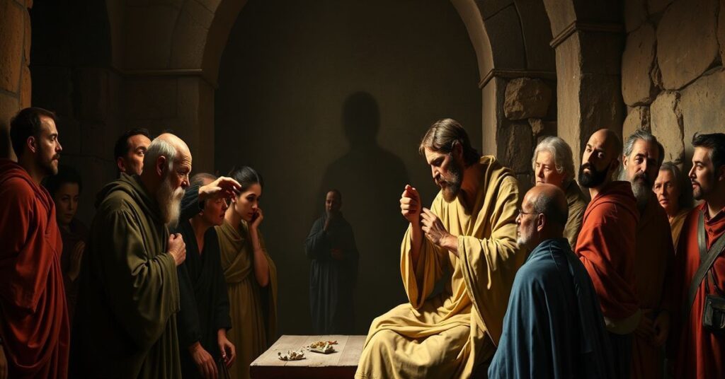 Oryginalne przedstawienie uzdrowienia niewidomego od urodzenia przez Chrystusa w tradycyjnym stylu katolickim