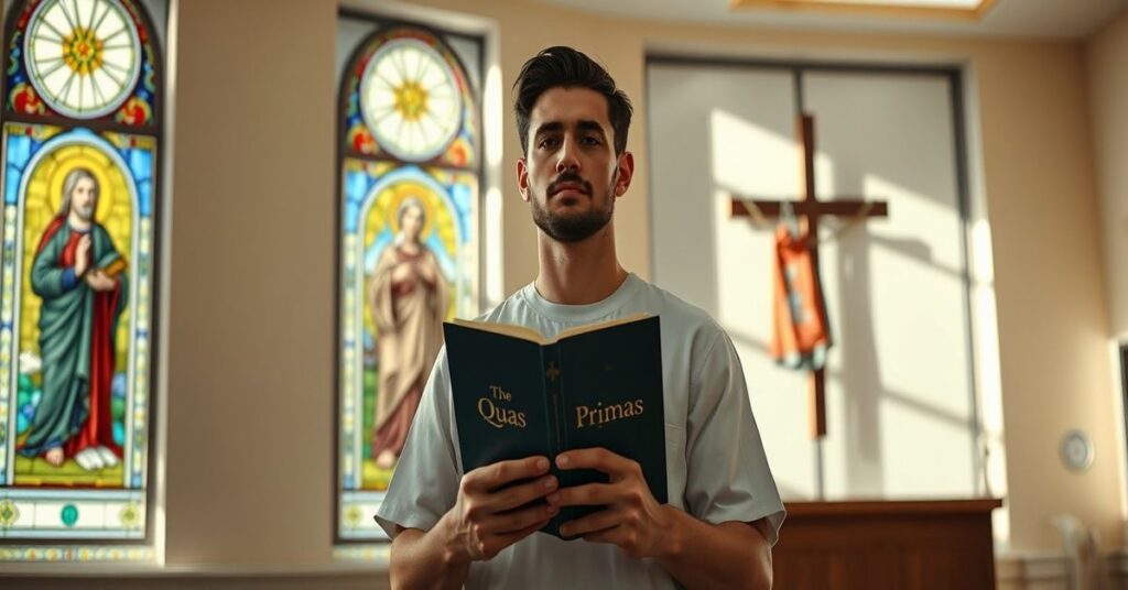 Chrześcijański pracownik Christian Marin stoi w szpitalu Nemours Children's Hospital w Florydzie przed krzyżem w kaplicy