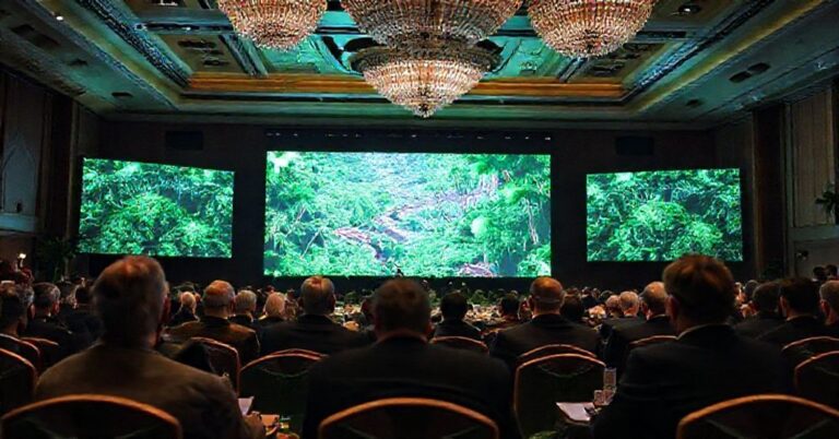 Scena z konferencji COP30 w Belém w Brazylii, ukazująca hipokryzję elit globalnych wobec kwestii klimatycznych