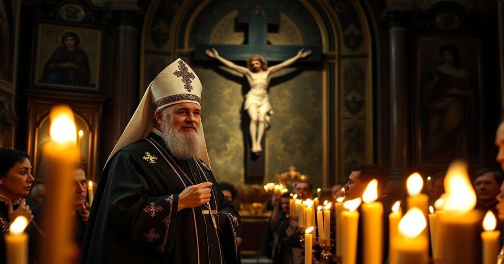 Sobór Patriarchalny Wniebowstąpienia Pańskiego w Kijowie podczas żałobnego koncertu upamiętniającego 40. rocznicę katastrofy w Czarnobylu.