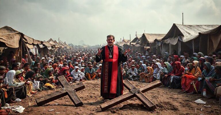 Michał Czerny SJ przemawia do uchodźców rohingja w Bangladeszu, promując humanitaryzm bez nawrócenia.