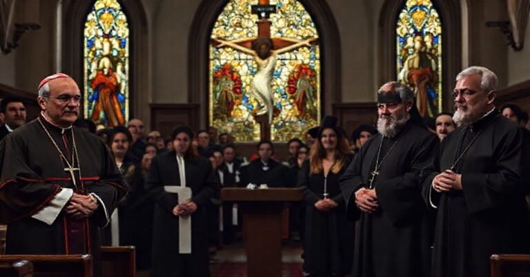 Scena debaty o dokumencie Nostra Aetate na Katolickim Uniwersytecie Ameryki