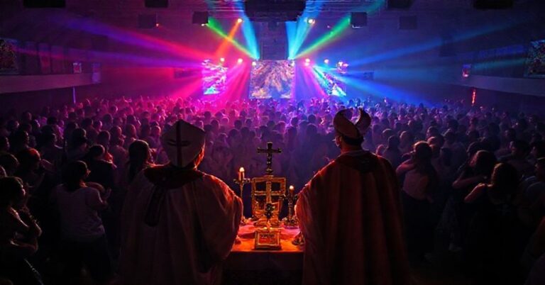 Zdjęcie przedstawiające degenerację wiary na festiwalu tanecznym podczas Światowych Dni Młodzieży we Wrocławiu