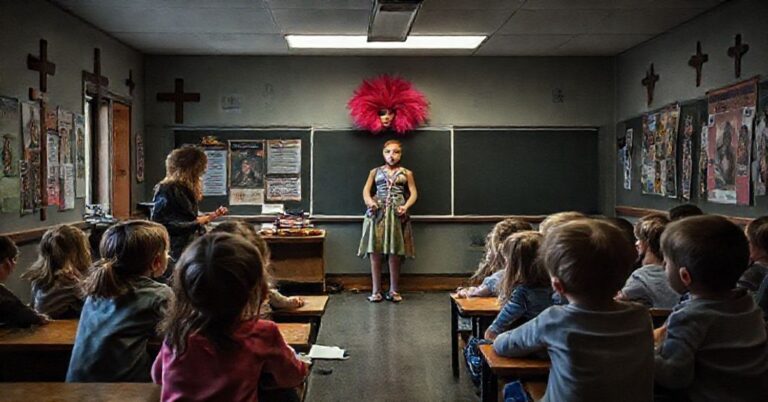 Pomieszczenie szkolne w Kolumbii Brytyjskiej, gdzie dzieci są nauczywane radykalnej ideologii genderowej pod pozorem 'queerowej edukacji outdoorowej'
