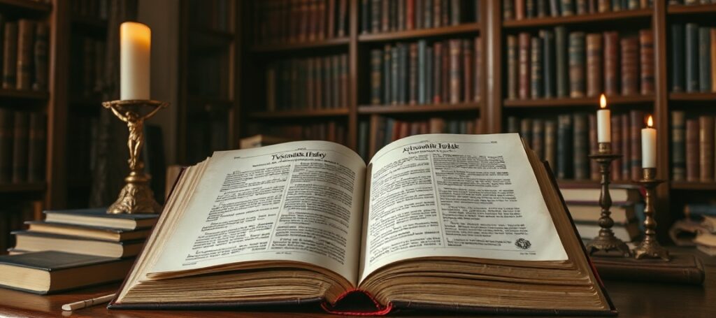 Obraz przedstawiający tradycyjną katolicką bibliotekę z otwartym egzemplarzem 'Tygodnika Powszechnego' z artykułem Aleksandry Majak. Scena nawiązuje do duchowej pustki współczesnej inteligencji katolickiej.