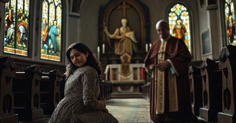 Megan Garcia modli się w tradycyjnym kościele z synem Sewellem Setzerem, który jest zdenerwowany pod wpływem technologii AI.