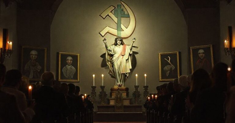 Kaplica z pomnikiem Chrystusa Króla, Papież Pius XI i gubernator Ron DeSantis na tle walki z komunizmem