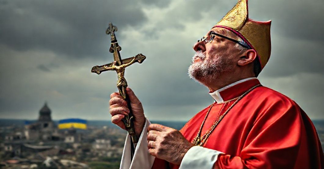 Tradycyjny katolicki obraz przedstawiający duchowy kryzys współczesnej geopolityki