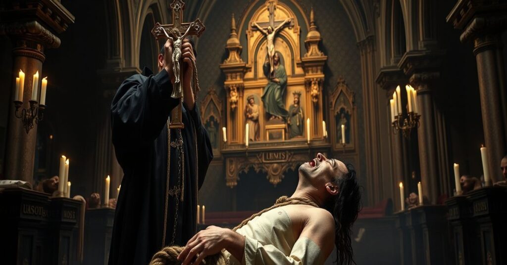 Tradycyjny egzorcyzm w kościele z rytu św. Piusa V