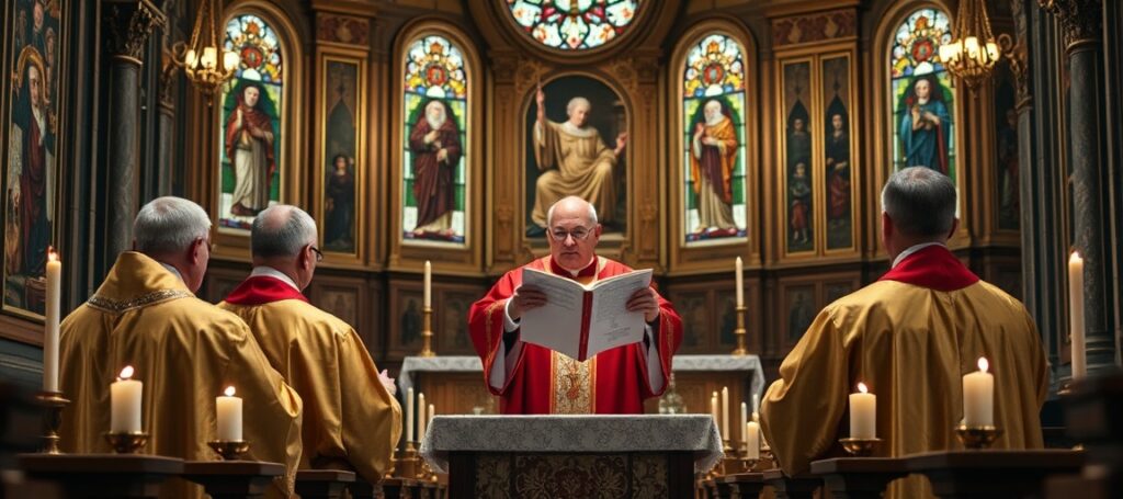 Tradycyjna Msza Łacińska w kaplicy z biskupami FSSPX i antypapieżem Leonem XIV podczas dekretu ekskomuniki