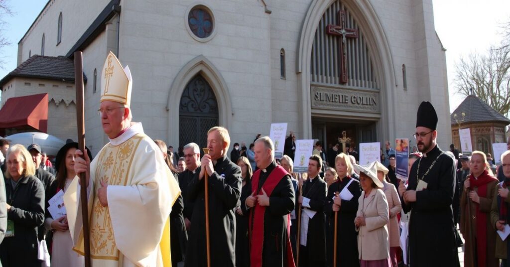 Uroczysta droga krzyżowa w Kielcach z udziałem duchownych modernistów i urzędników świeckich