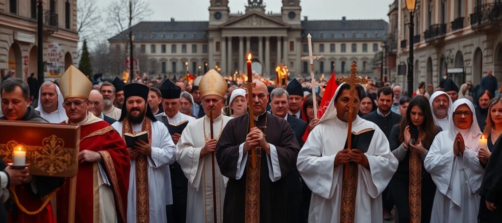 Procesja ekumeniczna w Łodzi z udziałem różnych wyznaniowych grup religijnych w 2026 roku