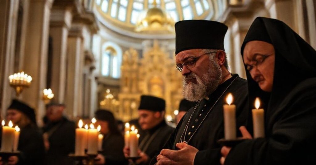 Pamiętna msza w Soborze Zaśnięcia Najświętszej Marji Panny w Ławrze Kijowsko-Pieczerskiej ku czci ofiar Hołodomoru